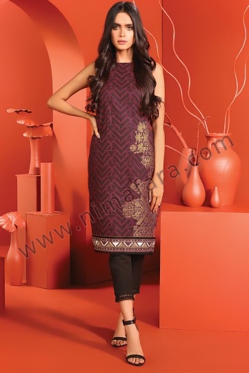Two Piece Embroidered Khaddar Suit With Dyed Khaddar Trouser